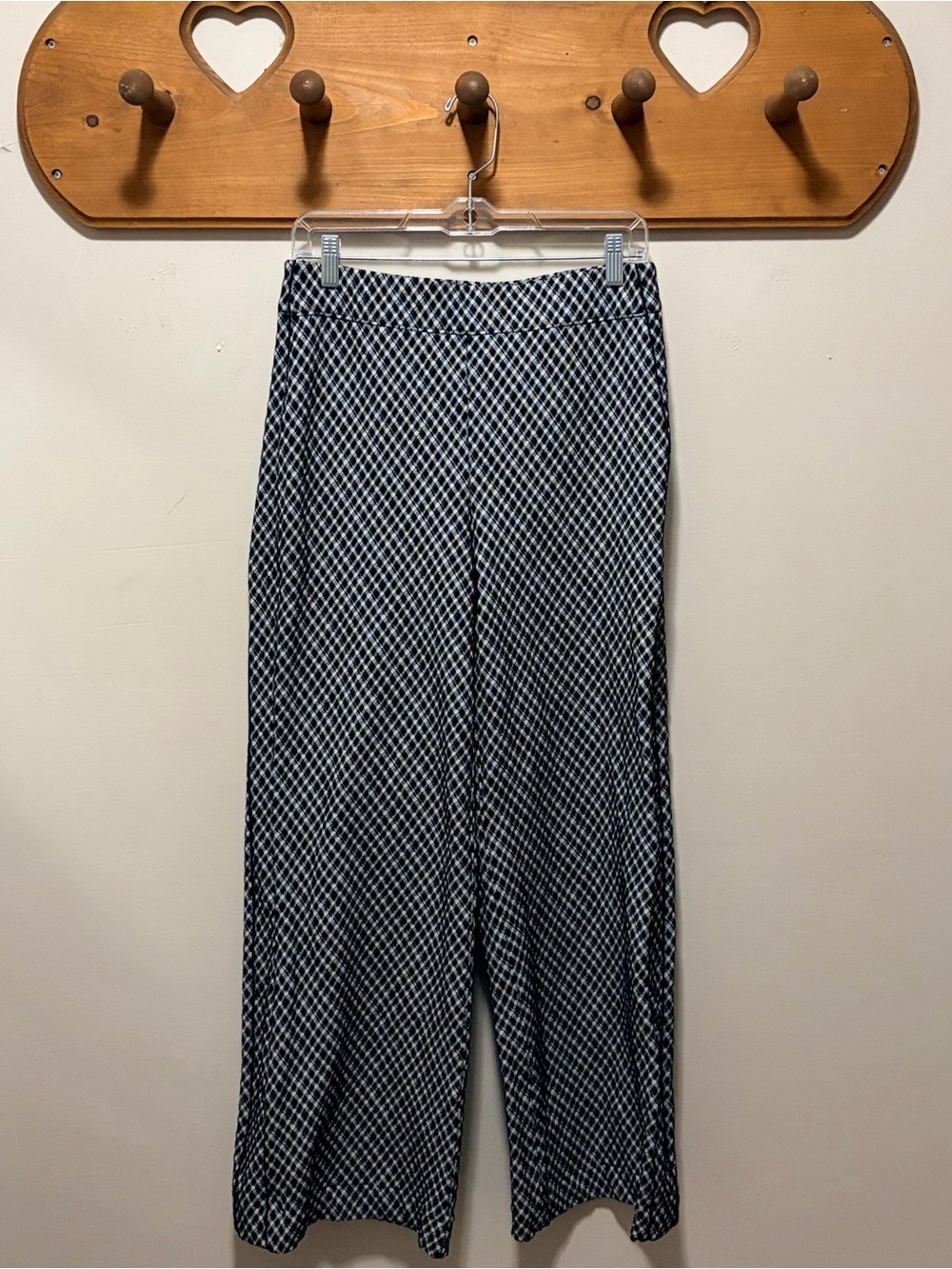 SPANX Wide Leg Palazzo Pants Women’s M Black White Geometric Pull On